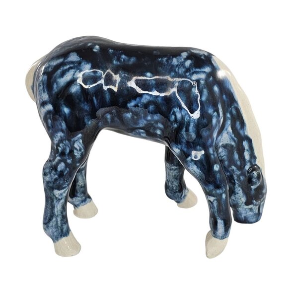 Vintage Dorothy Kindell Foal Horse Figurine Blue Grazing Rare - Picture 1 of 10